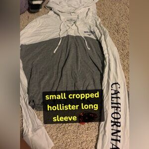 Hollister Two-Tone White and Gray Hoodie